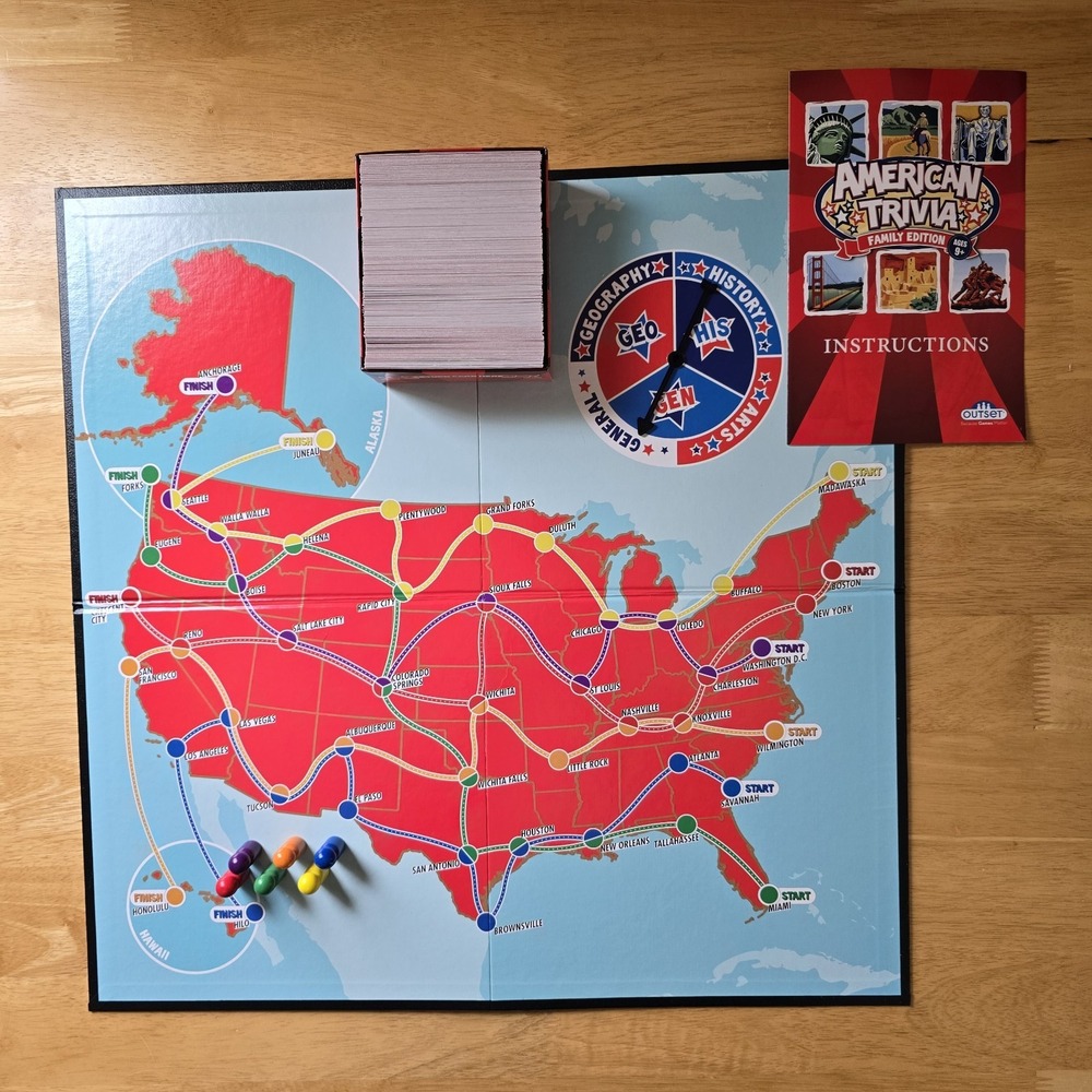 American Trivia Family‎ Edition Board Game COMPLETE 2017 Outset Ages 9+ - Picture 7 of 7